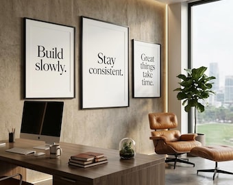 Minimalistisk motiverande väggkonst för hem och kontor, set om 3