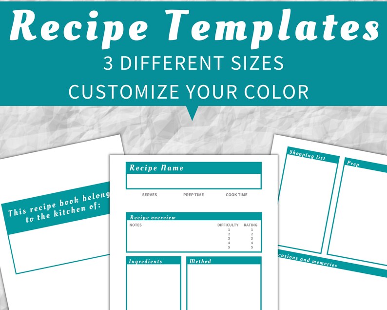 Customizable Recipe Book Template Customizable Recipe Book Template