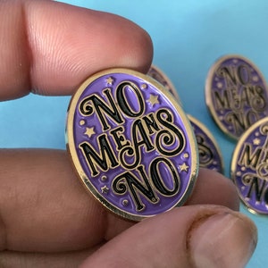 Feminist Enamel Pin, No Means No, Feminist Gifts, Riot Girl Badge, Punk Gifts, Girl Power, Badge Gift, Female Empowerment, Enamel Badge