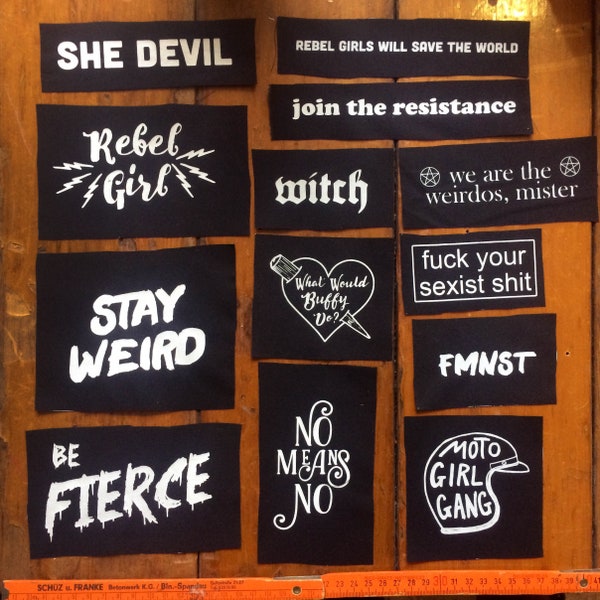 ACHETEZ 5 + 1 GRATUIT ! Riot girl, Feminist, girl power DIY patchs sérigraphiés !
