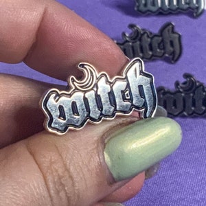 Moon Witch Enamel Pin, Enamel Badge, Celestial Designs, Crescent Moon, Witch Gifts, Witchy Gift, Witch Badge, Witchy Accessories, Badges