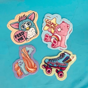 The ultimate cute 90s retro toy nostalgia sticker pack pack of 4