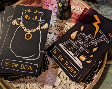 Black Cat Tarot | Into the Void | Artist Made | Rider Waite