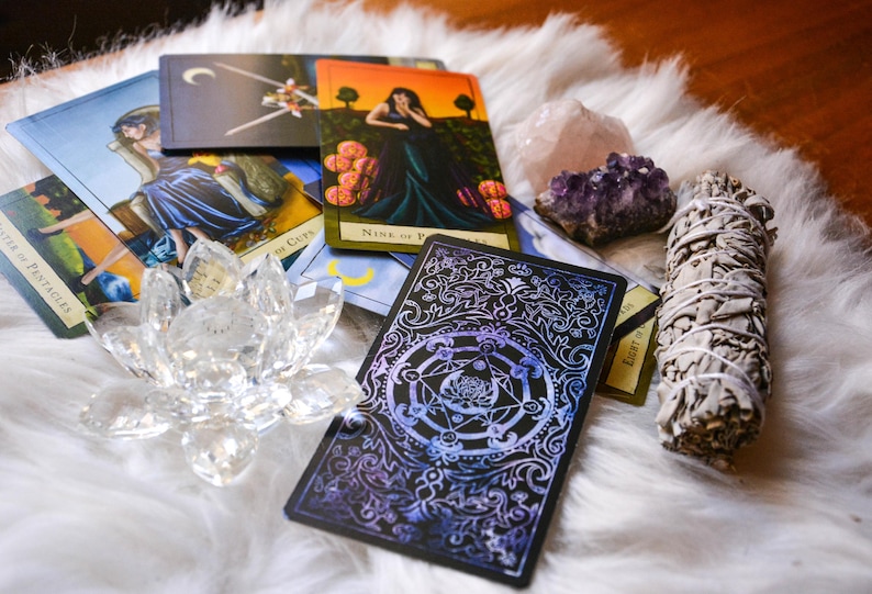 Moon Crystal Tarot Deck | 78 Card Cards | Beginner Friendly Deck | Witch Divination Gift image 12