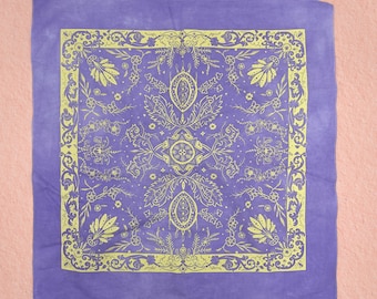 Ornamental Art Nouveau - hand illustrated screen printed 100% cotton scarf / bandana