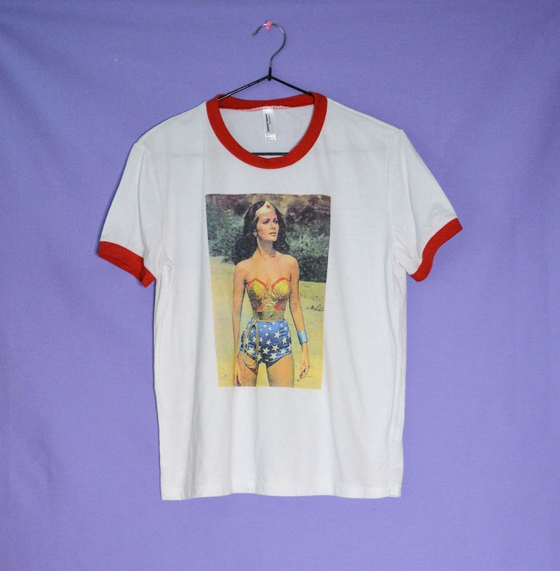 print ringer vintage tshirt summer girl 