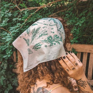 Practical, magic 100 Cotton Scarf, Witchy Decor, Alter Cloth, Bandana, Headscarf, Herbs & Spices, Kitchen Witch, Witch Gifts, Pagan Decor
