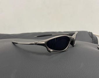 Vintage Y2K Oakley Penny X-Mental Polarisierte Sonnenbrille Schwarze Gläser Grauer Rahmen