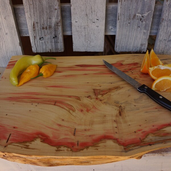 Ambrosia Streaked Box Elder Cutting Board With Matching Feet