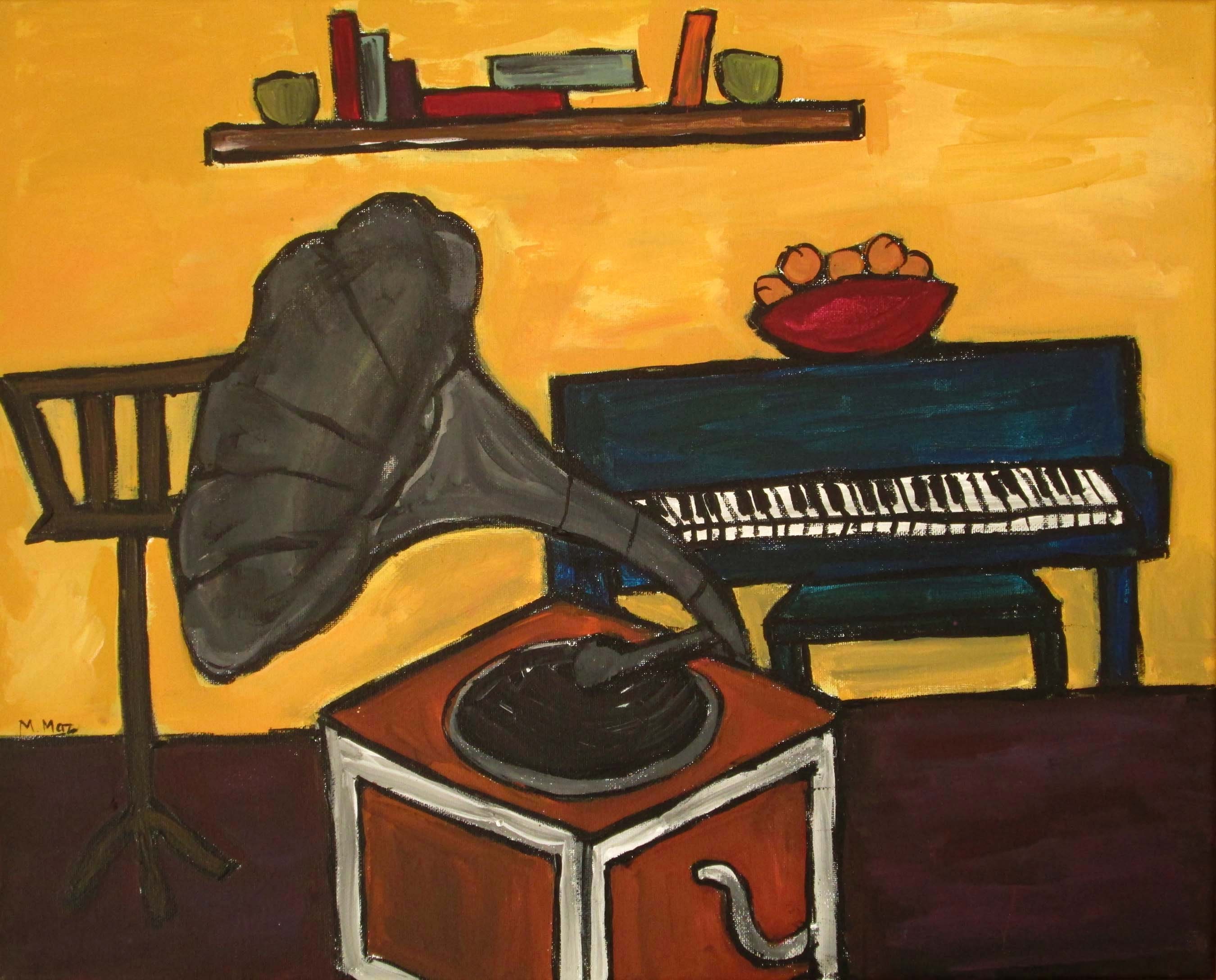 アート・デザイン・音楽 Painting acrylic on canvas Designart ' Abstract Music and Rhythm ' Abstract Framed