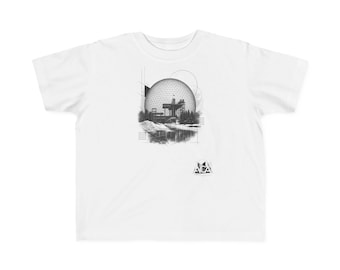 Toddler Cotton Tee | Montreal Biosphere | Expo 67 Architectural Graphic Kids’ Shirt
