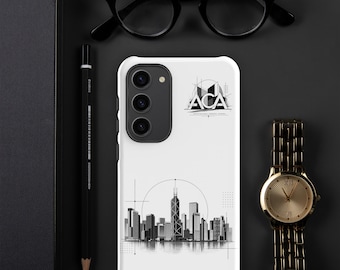 Funda resistente Samsung® / Horizonte de Hong Kong / Funda con diseño arquitectónico del puerto de Victoria