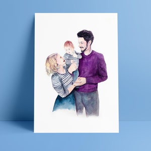 Custom Portrait, Watercolour Portrait, Family Portrait, Couple Portrait image 3