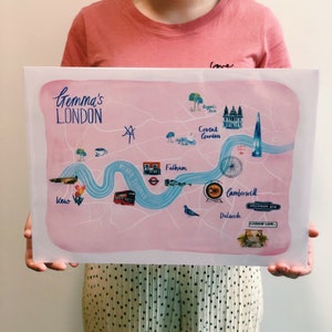 Custom Illustrated Map A3, A2, A1 image 5