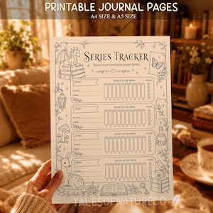 Fantasyseriespårare Utskrivbar bokserielogg Läsjournal Insats Fantasyboksamlingsspårare Målarbild Direktnedladdning