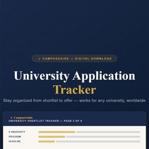 International Studenten Uni Bewerbungs-Tracker | UCAS, Common App, OUAC Deadline PDF (Digitaler Download)