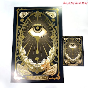 The Artist Tarot Card gold foil print, original illustration gift for artists gothic wiccan pagan alternative art