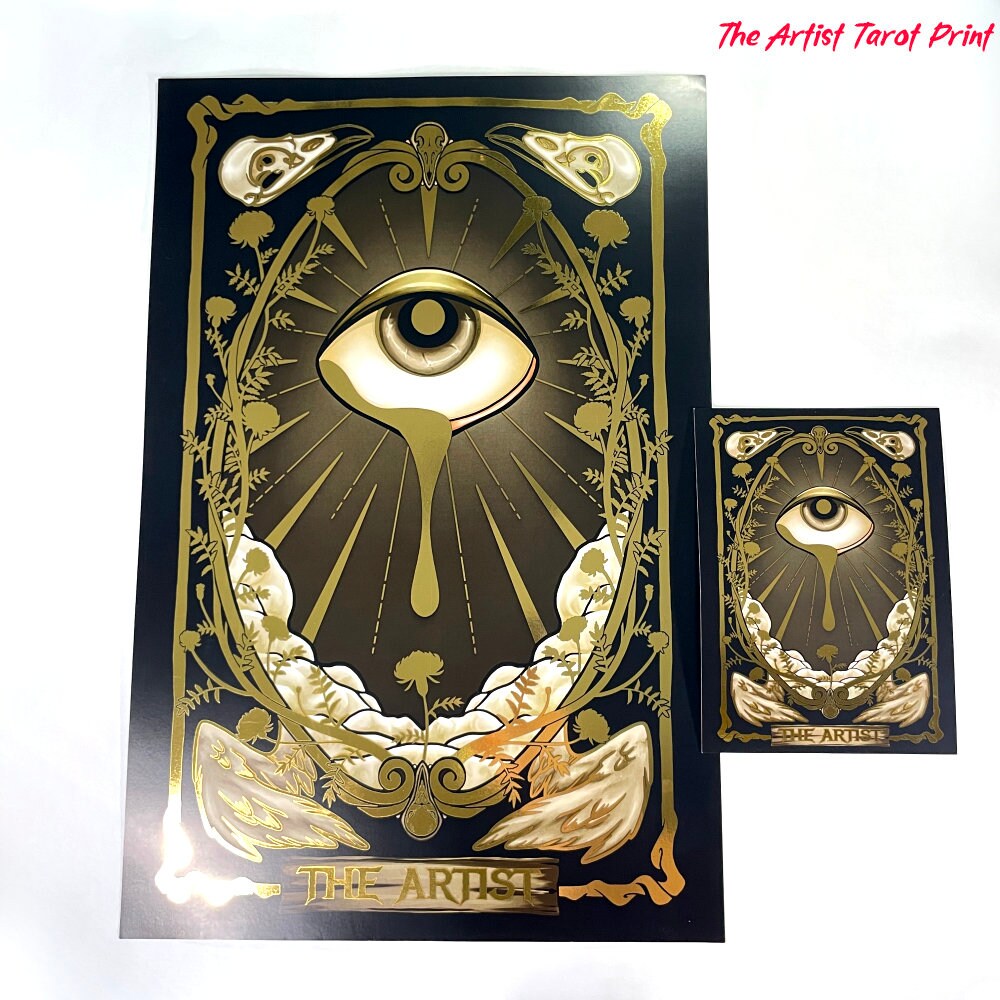 The Artist Tarot Card Gold Foil Print, Original Illustration