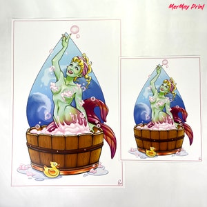 MerMay Monster girl mermaid pinup print siren cryptid washtub ocean vibe