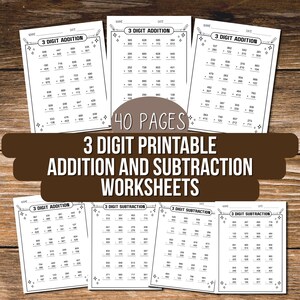 40 Printable Addition and Subtraction Worksheets for 2nd and 3rd Grade | 3 Digit Math Drills