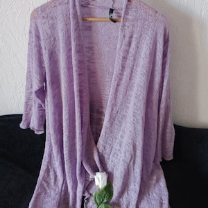 Cardigan viola taglie forti 56-58, 58-60