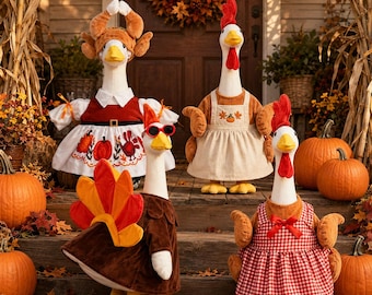 Thanksgiving-Gänsekostüm für die Veranda, festliche Herbstgartendeko, Truthahnkostüm für den Bauernhof