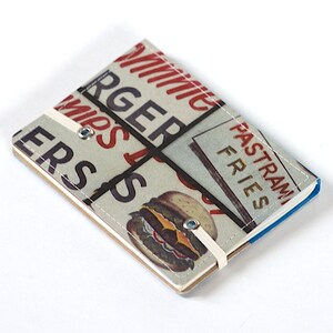 Upcycled Mini Journal Burgers N Thangs Edition, Hamburger Journal, Burger Notebook, Ready to Ship image 5