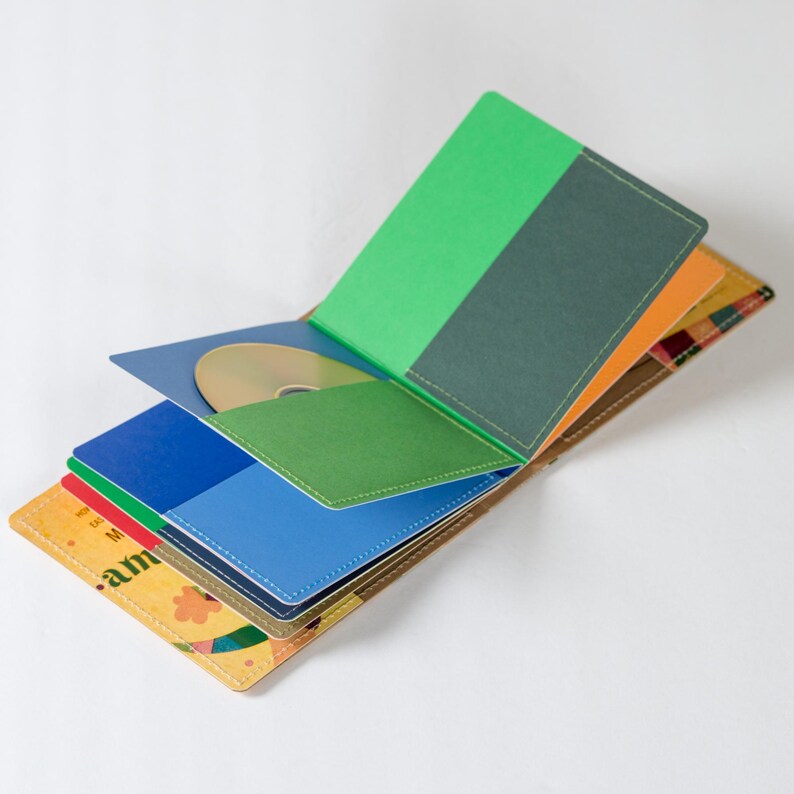 14 CD Wallet, CD/ DVD Storage Book Handmade From Upcycled Album Cover ...