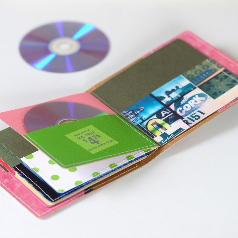 14 CD Wallet CD/ DVD Storage Book Handmade From Upcycled Etsy