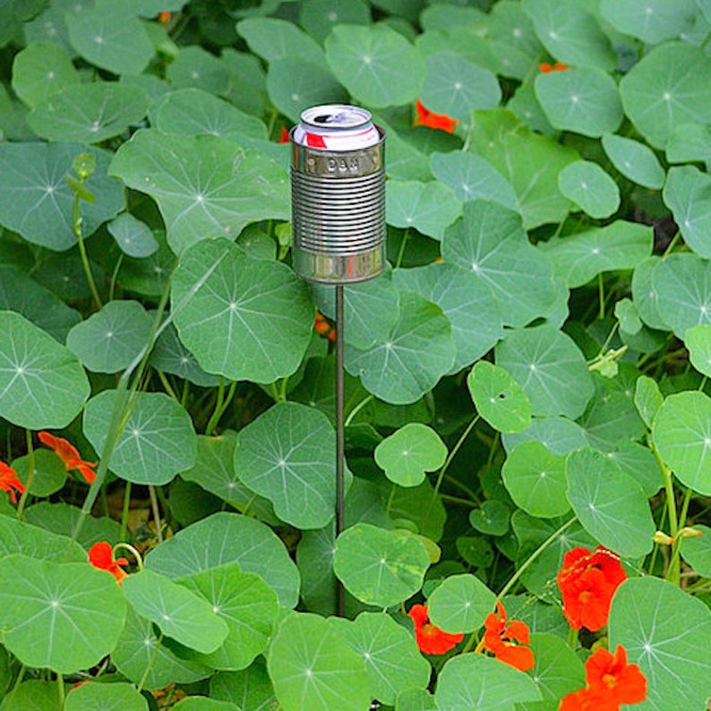 Hobo Tin Can Beer Holder/ Garden Drink Holder/ Outdoor Beverage Holder/ Gift for him image 3