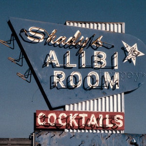 Vintage Los Angeles Photography/ Bar Decor/ Classic Bar Sign/ Color Photography Print image 1