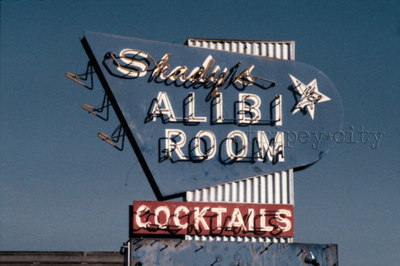 Vintage Los Angeles Photography/ Bar Decor/ Classic Bar Sign/ Color Photography Print image 1