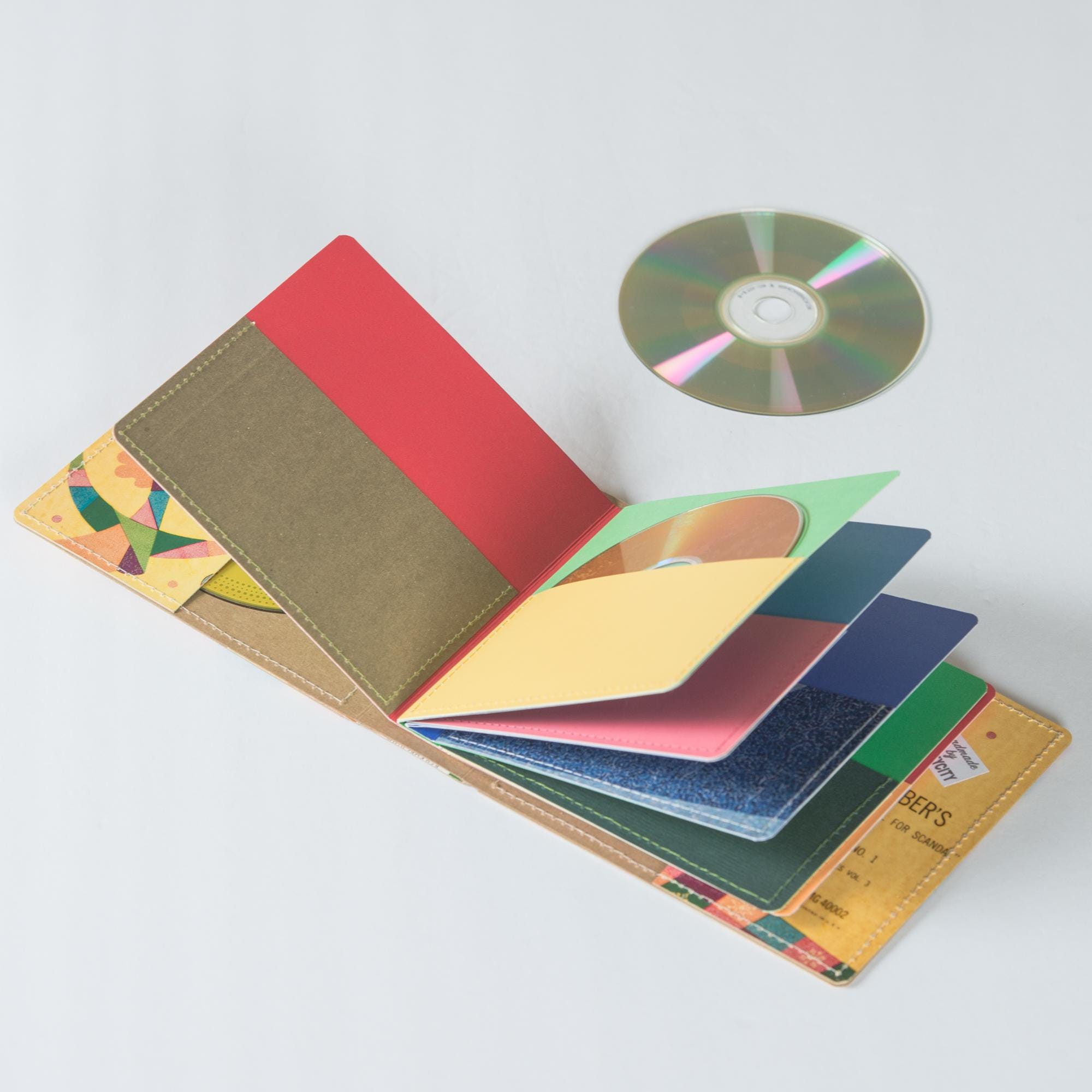 Card Wallet Cd 14 CD Wallet, CD/ DVD Storage Book Handmade From Upcycled Album Cover ...