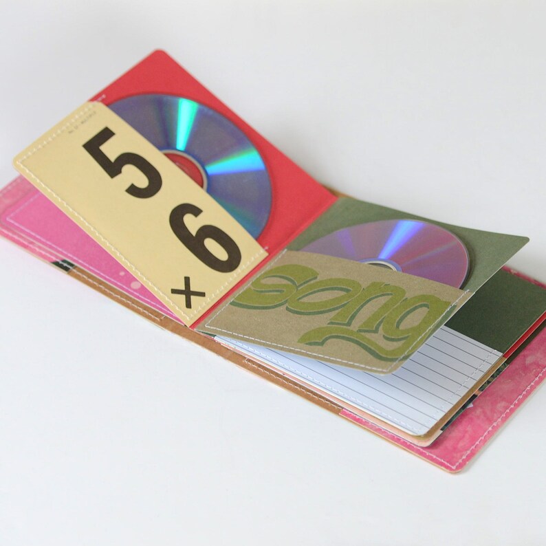 14 CD Wallet CD/ DVD Storage Book Handmade From Upcycled Etsy