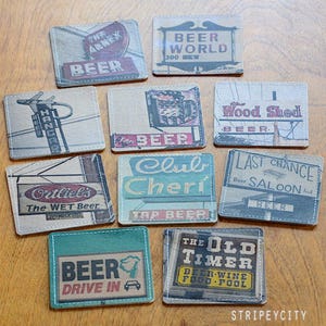 Beer Bar Photo Coasters Handmade from Upcycled Cardboard, Barware, Beer Lover Gift