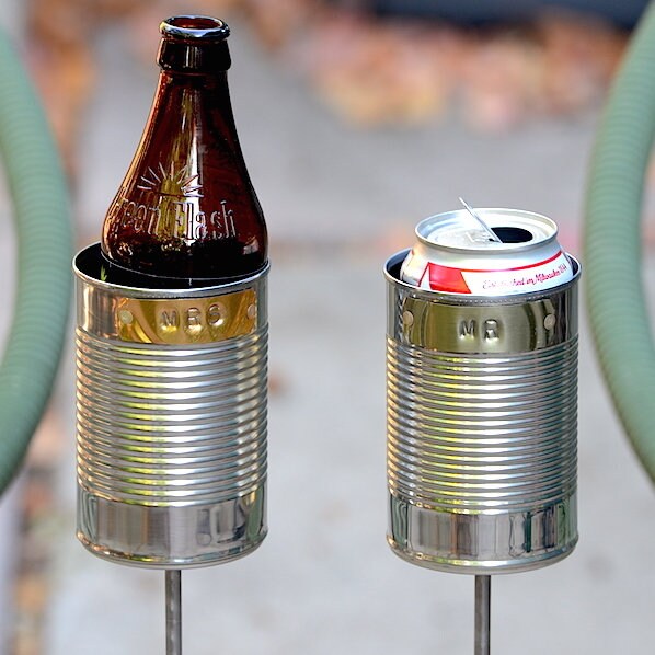 Large Hobo Tin Can Beer Holder Outdoor Drink Holder 10 Year 