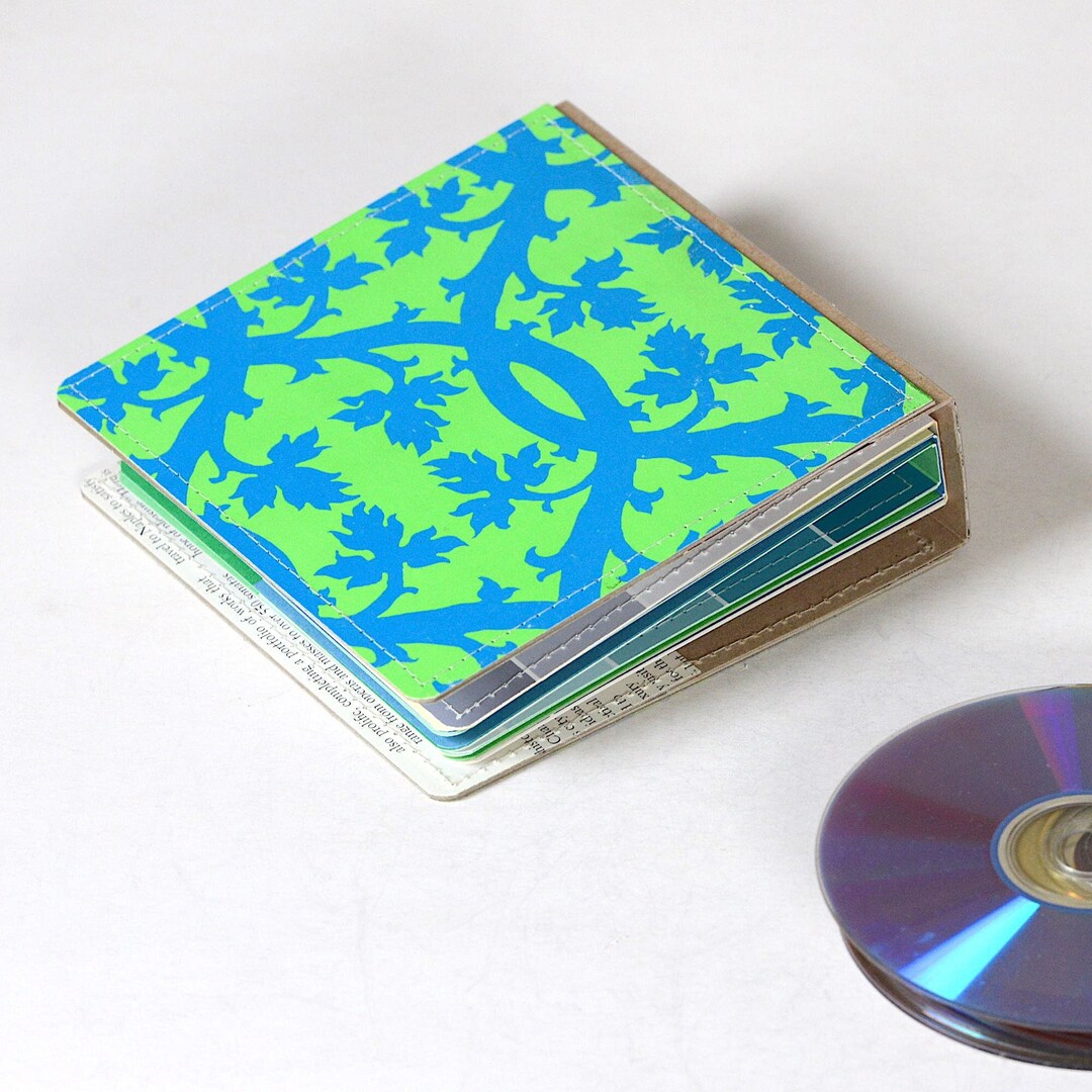14 CD Wallet, CD/ DVD Storage Book Handmade From Upcycled Album Cover