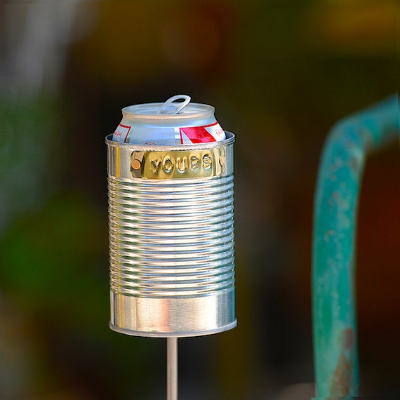 Large Hobo Tin Can Beer Holder Outdoor Drink Holder 10 Year 