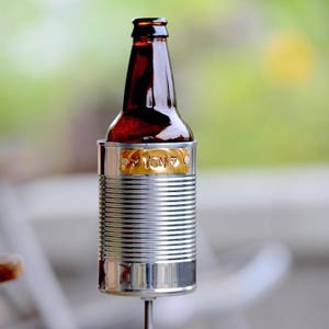 Hobo Tin Can Beer Holder/ Garden Drink Holder/ Outdoor Beverage Holder/ Gift for him image 7