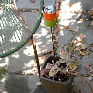 Pair of Two Tone Hobo Tin Can Beer Holder/ 2 Garden Drink Holders Choose your colors image 9