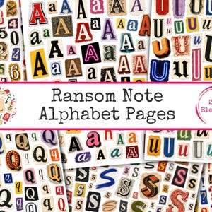 Alphabet-Seiten für Lösegeldforderungen · Ausschneidebögen mit Buchstaben