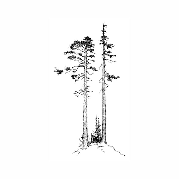 Rubber Stamp Tree Etsy