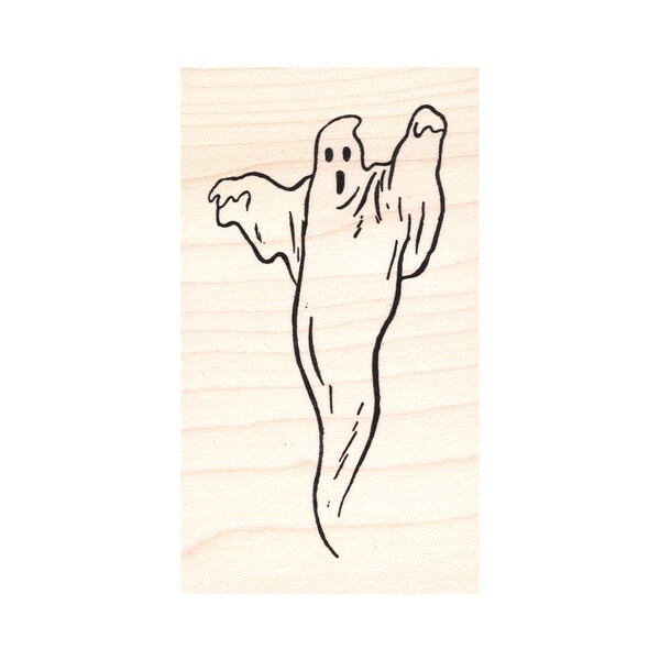 Ghost Right 1562J Beeswax Rubber Stamps Unmounted, Cling, Mounted Stamp Halloween Stamping