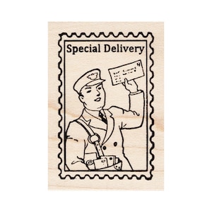 Special Delivery Post 1590F Beeswax Rubber Stamps Unmounted, Cling, Mounted Stamp Collage Stamping