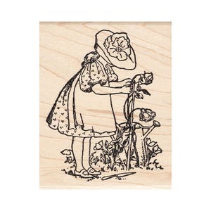 Tampons en caoutchouc cire d'abeille Gardening Girl 303I non montés, autocollants, montés Tampon Personnes, Enfant Enfants estampage