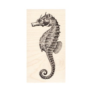Large Seahorse 1741G Beeswax Rubber Stamps Unmounted, Cling, Mounted Stamp Scenic, Landscape, Underwater Stamping