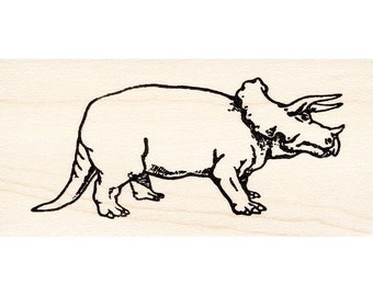 Triceratops 1673G Dinosaur Rubber Stamp Unmounted, Cling, Mounted Stamp Scenic, Animals, Nature Stamping