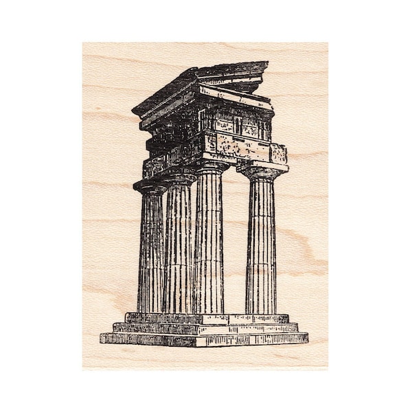 Ruins 972J Beeswax Rubber Stamps Architecture Unmounted, Cling, Mounted Stamp Building Stamping