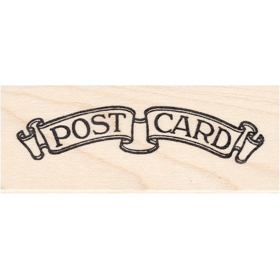 Post Card Scroll 1414E Beeswax Rubber Stamps Unmounted Cling, Mounted Stamp Collage Stamping