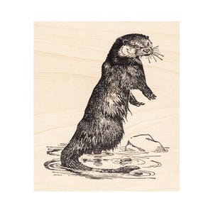 Loutre Petit 1381J Cire d’abeille Tampons en caoutchouc non montés, Accroché, Tampon monté Animal, Emboutissage Nature